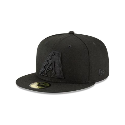 Black Arizona Diamondbacks Hat - New Era MLB Blackout Basic 59FIFTY Fitted Caps USA7206453